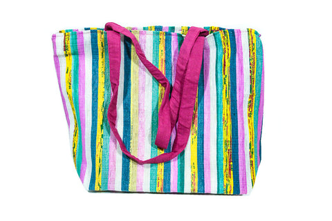 Recycled Woven Plastic Tote - Medium